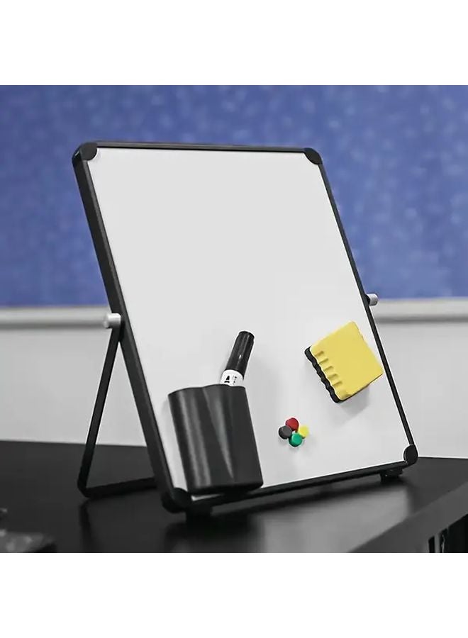 Black Portable Magnetic Desktop Whiteboard Aluminum Alloy Foldable Stand For Office Study Writing - Image 1